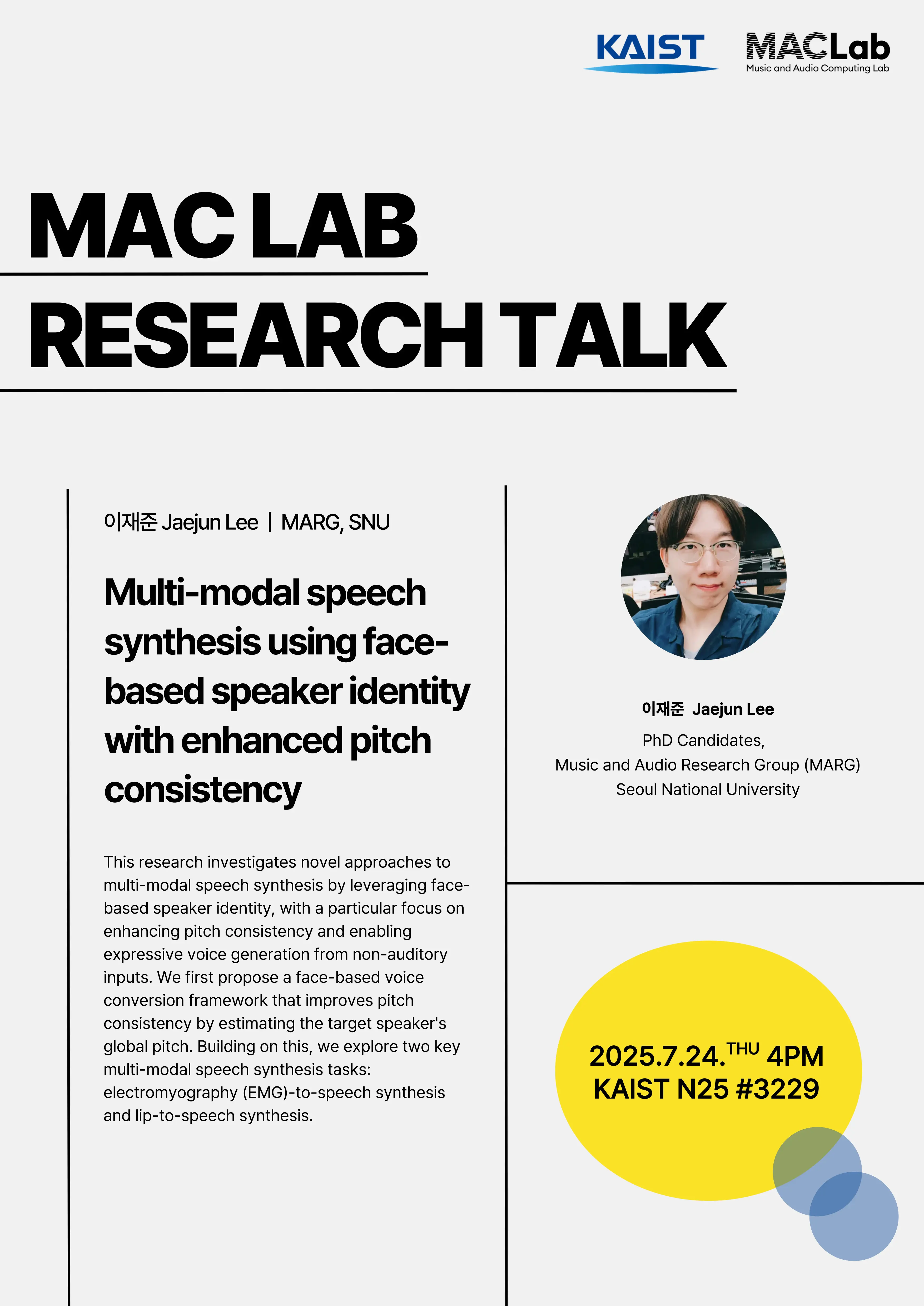 Multi-modal speech synthesis using face-based speaker identity with enhanced pitch consistency
